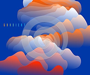 Abstract colorful fluid vector background, dimensional gradient shape element for design, flowing 3D wave, color dynamic motion