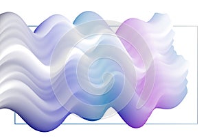 Abstract colorful fluid vector background, dimensional gradient shape element for design, flowing 3D wave, color dynamic motion