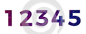 Abstract colorful font number vector . triangle alphabet