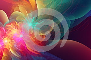 Abstract colorful fractal pattern background. Generative AI