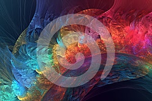 Abstract colorful fractal pattern background. Generative AI