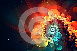 Abstract colorful fractal pattern background. Generative AI