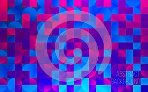 Abstract colorful geometric background. Backdrop for design. Colored squares and circles. Modern vector illustration