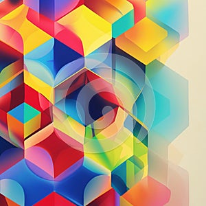 Abstract colorful geometric hexagon pattern background