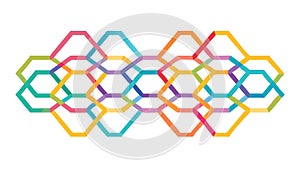 Abstract Colorful Geometric Hexagonal Pattern, vector design Generative AI