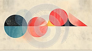 Abstract colorful geometric minimal background. Generative AI