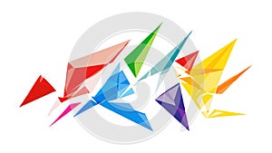 Abstract Colorful Geometric Shards Vector, Dynamic Fragmented Art, vector design Generative AI