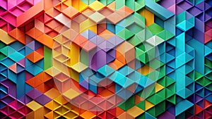 Abstract colorful geometric triangular and cubic pattern background. Generative AI