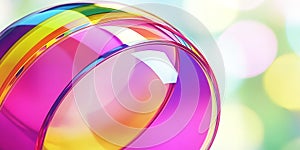 Abstract Colorful Glass Sphere Rainbow Hues Shiny Reflective Surface Background Design Element