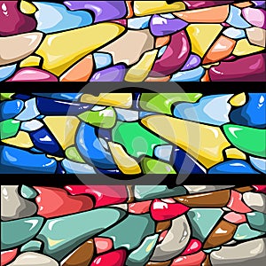 Abstract colorful glass stones vector background