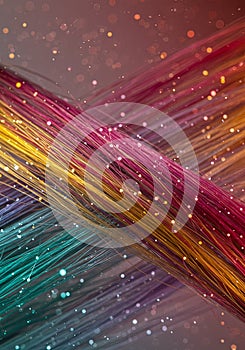 Abstract Colorful Glitter Background with Dynamic Light Streaks