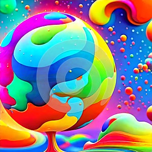 abstract colorful of global warming cartoon