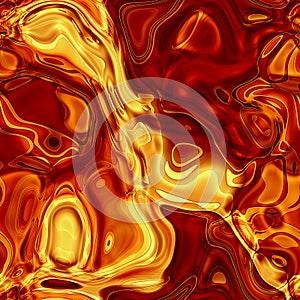 Abstract colorful glowing red yellow amber seamless pattern, amber glass swirl background. Seamless amber in backlit texture