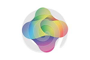 Abstract Colorful Gradient Blob Shape on White Background