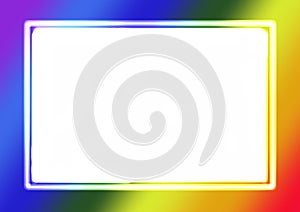 Abstract Colorful gradient rainbow colors background photo frame with copy space.