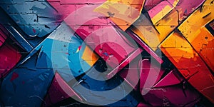 Abstract colorful graffiti on a brick wall. Street art concept. Urban Contemporary Culture