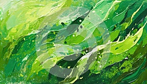 Abstract colorful green oil paint on surface art backdrop