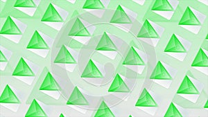 Abstract colorful green triangular symbol of a new application. Motion. Demonstration of a smartphone digital features.