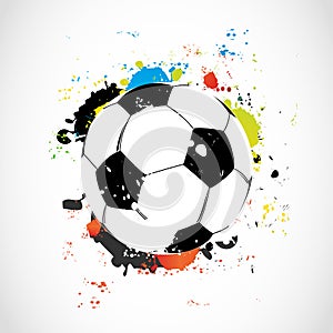 Abstract colorful grunge soccer ball photo