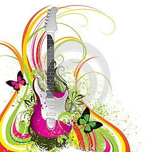 Abstract colorful guitar