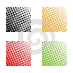 Abstract colorful halftone dots horizontal vector illustration