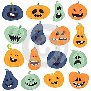 Abstract colorful Halloween,illustration background with Pumpkins. autumn illustration for Halloween