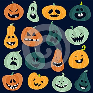 Abstract colorful Halloween,illustration background with Pumpkins. autumn illustration for Halloween