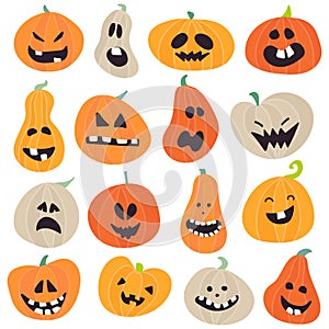 Abstract colorful Halloween,illustration background with Pumpkins. autumn illustration for Halloween