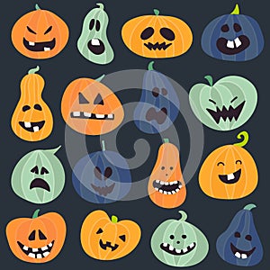 Abstract colorful Halloween,illustration background with Pumpkins. autumn illustration for Halloween
