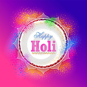 Abstract colorful Happy Holi background card design for color festival of India celebration greetings