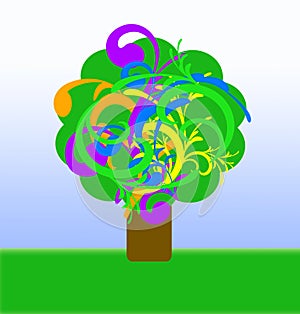 Abstract colorful happy tree