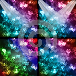 Abstract colorful hearts