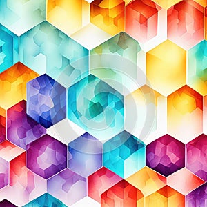 Abstract colorful hexagon background. 3d rendering, 3d illustration. Generative AI Generative AI