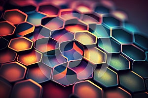 Abstract colorful hexagon background. Generative AI