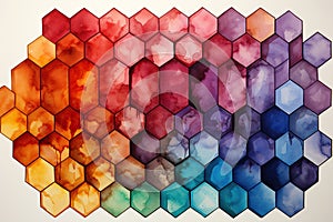 Abstract colorful hexagon background. Honeycomb pattern. Vector illustration. Generative AI Generative AI