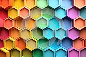 Abstract colorful hexagonal pattern background with vibrant shades