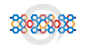 Abstract Colorful Hexagonal Pattern Geometric Interlocking Vector, vector design Generative AI