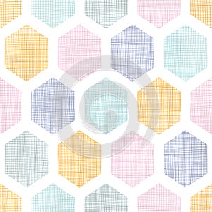 Abstract colorful honeycomb fabric textured seamless pattern background