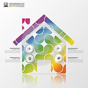 Abstract colorful house. Modern infographic design. Vector illustration