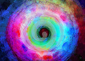 abstract colorful illustration of third eye universe galaxy space magic sky nebula spiritual concept created with