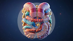 Abstract colorful intestinal system illustration