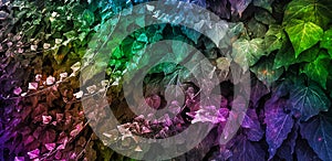 Abstract colorful ivy leaves background photo