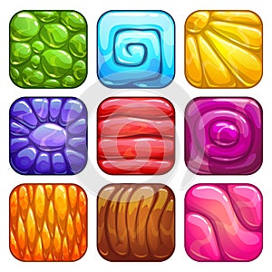 Abstract colorful jelly app icons set.