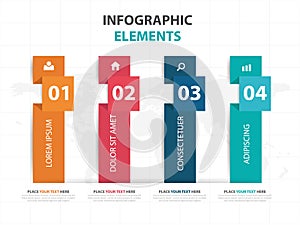 Abstract colorful label business Infographics elements, presentation template flat design vector illustration for web design