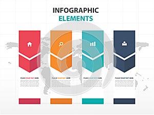 Abstract colorful label business Infographics elements, presentation template flat design vector illustration for web design mark