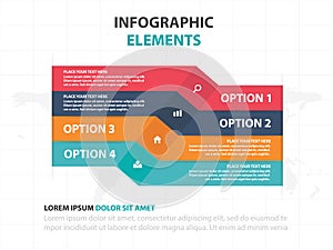 Abstract colorful label business timeline Infographics elements, presentation template flat design vector illustration for web