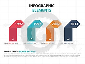 Abstract colorful label business timeline Infographics elements, presentation template flat design vector illustration for web