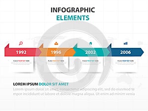 Abstract colorful label business timeline Infographics elements, presentation template flat design vector illustration for web