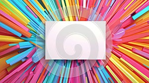 Abstract colorful layered background with a blank rectangular space for text or graphics