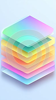 Abstract colorful layered squares design with gradient effect